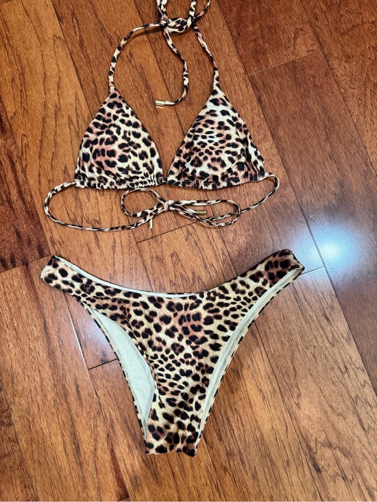Monday Swimwear Other - Monday Swimwear Leopard Print Triangle Bikini Set - Size L